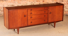 Load image into Gallery viewer, Mid Century solid afromosia sideboard by A. Younger Ltd, England, circa 1960s.
