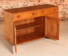 Load image into Gallery viewer, Mid Century Ercol Windsor solid elm sideboard on casters, circa 1960s
