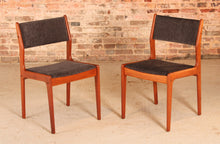 Load image into Gallery viewer, Set of 6 Danish Mid Century teak dining chairs by Erik Buch, circa 1960s
