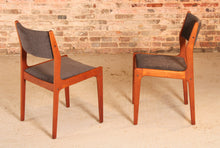 Load image into Gallery viewer, Set of 6 Danish Mid Century teak dining chairs by Erik Buch, circa 1960s

