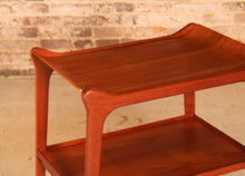 Load image into Gallery viewer, British Mid Century 'Glider' teak serving trolley with removable tray by Paragon, circa 1960s.
