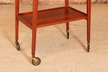 Load image into Gallery viewer, British Mid Century 'Glider' teak serving trolley with removable tray by Paragon, circa 1960s.
