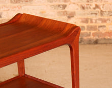 Load image into Gallery viewer, British Mid Century 'Glider' teak serving trolley with removable tray by Paragon, circa 1960s.
