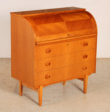 Load image into Gallery viewer, Swedish Mid Century teak roll-top bureau by Egon Ostergaard, circa 1960s
