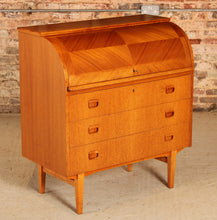 Load image into Gallery viewer, Swedish Mid Century teak roll-top bureau by Egon Ostergaard, circa 1960s
