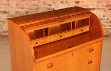 Load image into Gallery viewer, Swedish Mid Century teak roll-top bureau by Egon Ostergaard, circa 1960s
