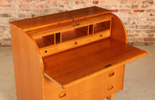 Load image into Gallery viewer, Swedish Mid Century teak roll-top bureau by Egon Ostergaard, circa 1960s
