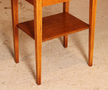 Load image into Gallery viewer, A pair of mid century oak bedside tables with drawers, circa 1960s
