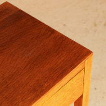 Load image into Gallery viewer, A pair of mid century oak bedside tables with drawers, circa 1960s
