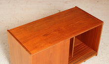 Load image into Gallery viewer, Mid Century teak media unit / vinyl record storage on casters, circa 1960s
