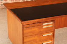 Load image into Gallery viewer, British Mid Century executive teak desk with brass handles, circa 1970s
