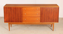Load image into Gallery viewer, Mid Century teak and rosewood sideboard with brass handles by Wrighton, circa 1960s
