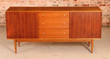 Load image into Gallery viewer, Mid Century teak and rosewood sideboard with brass handles by Wrighton, circa 1960s
