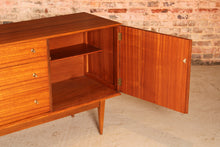 Load image into Gallery viewer, Mid Century teak and rosewood sideboard with brass handles by Wrighton, circa 1960s
