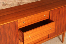 Load image into Gallery viewer, Mid Century teak and rosewood sideboard with brass handles by Wrighton, circa 1960s
