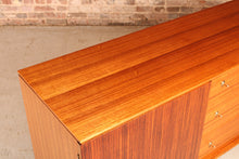 Load image into Gallery viewer, Mid Century teak and rosewood sideboard with brass handles by Wrighton, circa 1960s
