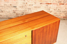 Load image into Gallery viewer, Mid Century teak and rosewood sideboard with brass handles by Wrighton, circa 1960s

