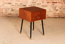 Load image into Gallery viewer, Mid Century G-plan Librenza tola and black bedside table / night stand, circa 1960s
