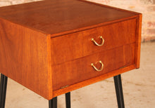 Load image into Gallery viewer, Mid Century G-plan Librenza tola and black bedside table / night stand, circa 1960s
