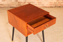 Load image into Gallery viewer, Mid Century G-plan Librenza tola and black bedside table / night stand, circa 1960s
