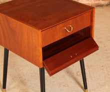 Load image into Gallery viewer, Mid Century G-plan Librenza tola and black bedside table / night stand, circa 1960s
