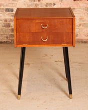 Load image into Gallery viewer, Mid Century G-plan Librenza tola and black bedside table / night stand, circa 1960s
