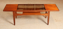 Load image into Gallery viewer, Mid Century G-plan Teak Coffee Table with Smoked Glass Top, circa 1960s
