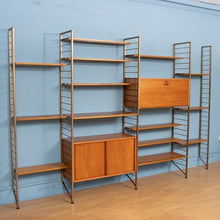 Load image into Gallery viewer, Midcentury 4 Bay Ladderax Shelving System by Robert Heal c.1960s
