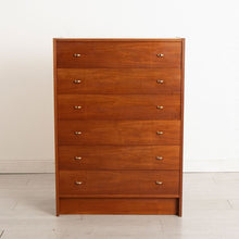 Load image into Gallery viewer, Midcentury Teak Chest of Drawers with Brass Handles c.1970
