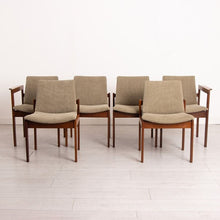 Load image into Gallery viewer, Set of 6 Reupholstered Midcentury Afromosia Dining Chairs c1960s

