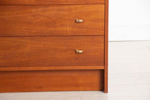 Load image into Gallery viewer, Midcentury Teak Chest of Drawers with Brass Handles c.1970
