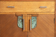 Load image into Gallery viewer, Art Deco Oak Sideboard with Chrome Handles c.1930
