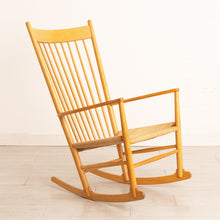Load image into Gallery viewer, Danish Midcentury Model J16 Rocking Chair in Beech with Paper Cord Seat by Hans J. Wegner for FDB Mobler c.1965
