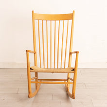 Load image into Gallery viewer, Danish Midcentury Model J16 Rocking Chair in Beech with Paper Cord Seat by Hans J. Wegner for FDB Mobler c.1965

