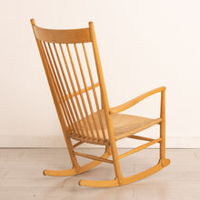 Load image into Gallery viewer, Danish Midcentury Model J16 Rocking Chair in Beech with Paper Cord Seat by Hans J. Wegner for FDB Mobler c.1965

