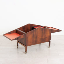 Load image into Gallery viewer, Danish Midcentury Rosewood Bar Cart by Leif Arling for Silkeborg c.1960s
