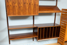 Load image into Gallery viewer, Danish Midcentury &#39;Royal System&#39; 2-Bay Rosewood Wall System Bookcase by Poul Cadovius
