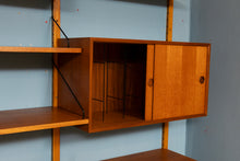 Load image into Gallery viewer, Danish Midcentury &#39;Royal System&#39; 2-Bay Teak Wall System Bookcase by Poul Cadovius
