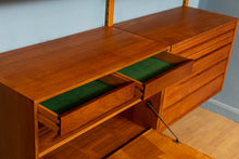 Load image into Gallery viewer, Danish Midcentury &#39;Royal System&#39; 2-Bay Teak Wall System Bookcase by Poul Cadovius
