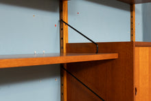 Load image into Gallery viewer, Danish Midcentury &#39;Royal System&#39; 2-Bay Teak Wall System Bookcase by Poul Cadovius
