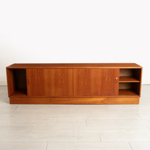 Load image into Gallery viewer, Danish Mid Century teak low sideboard with sliding doors by Clausen &amp; Son, circa 1970s
