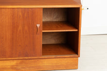 Load image into Gallery viewer, Danish Mid Century teak low sideboard with sliding doors by Clausen &amp; Son, circa 1970s

