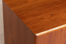 Load image into Gallery viewer, Danish Mid Century teak low sideboard with sliding doors by Clausen &amp; Son, circa 1970s
