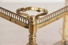 Load image into Gallery viewer, French Midcentury Brass &amp; Glass Cocktail Serving Trolley c.1970s
