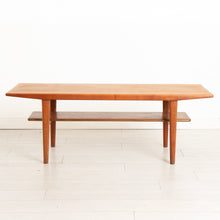 Load image into Gallery viewer, Large Midcentury Danish Teak Coffee Table with Magazine Shelf by Niels Bach c.1965
