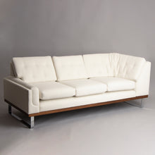 Load image into Gallery viewer, Midcentury 3 Seater Curved End Sofa Reupholstered in White Boucle c.1960s
