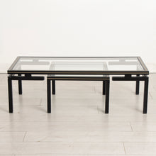 Load image into Gallery viewer, Midcentury Aluminium &amp; Glass Coffee Table with Nesting Side Table by Pierre Vandel
