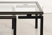 Load image into Gallery viewer, Midcentury Aluminium &amp; Glass Coffee Table with Nesting Side Table by Pierre Vandel
