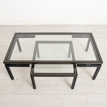 Load image into Gallery viewer, Midcentury Aluminium &amp; Glass Coffee Table with Nesting Side Table by Pierre Vandel
