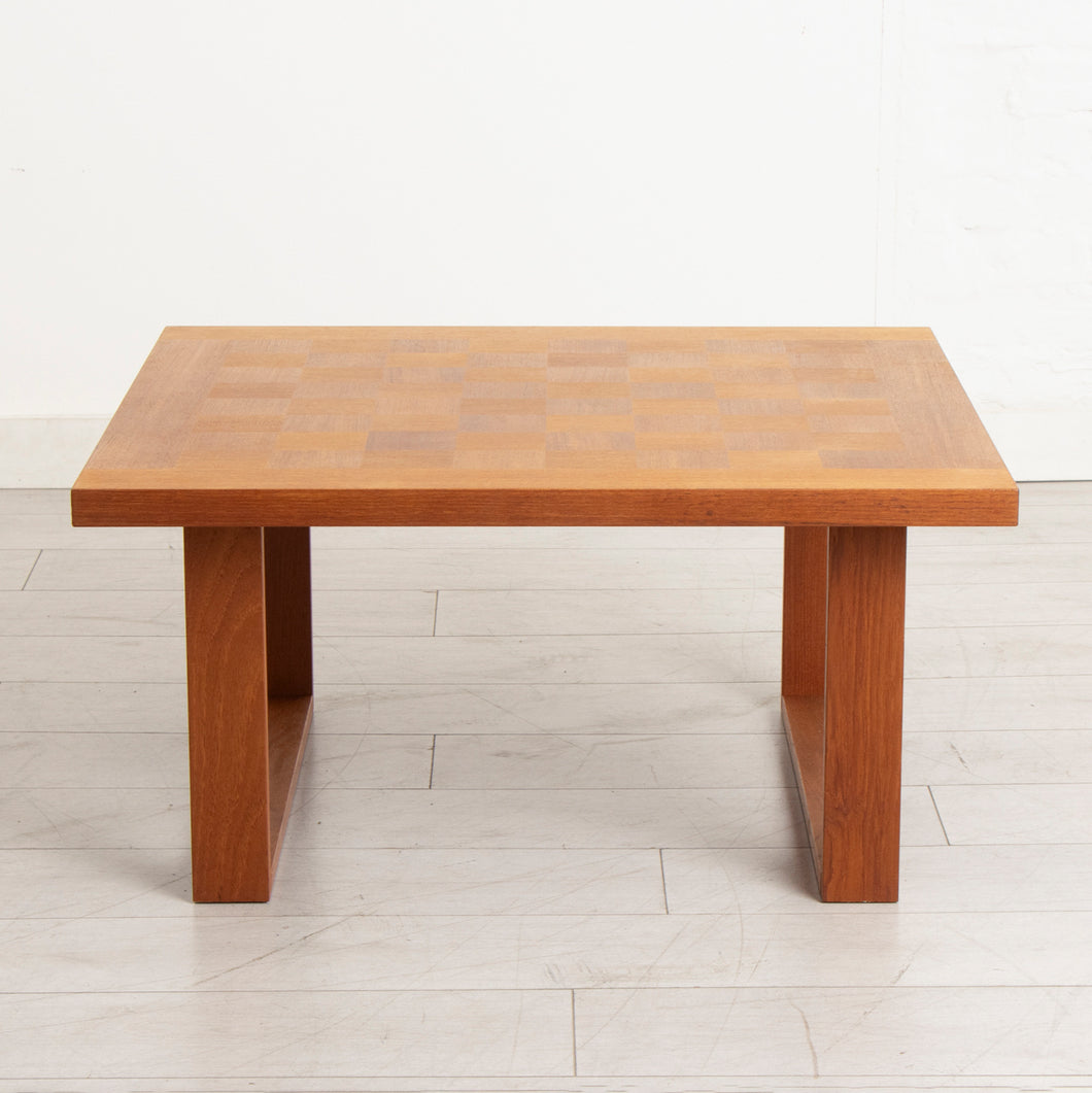 Midcentury Chequered Teak Square Coffee Table by Poul Cadovius for France & son c.1960s
